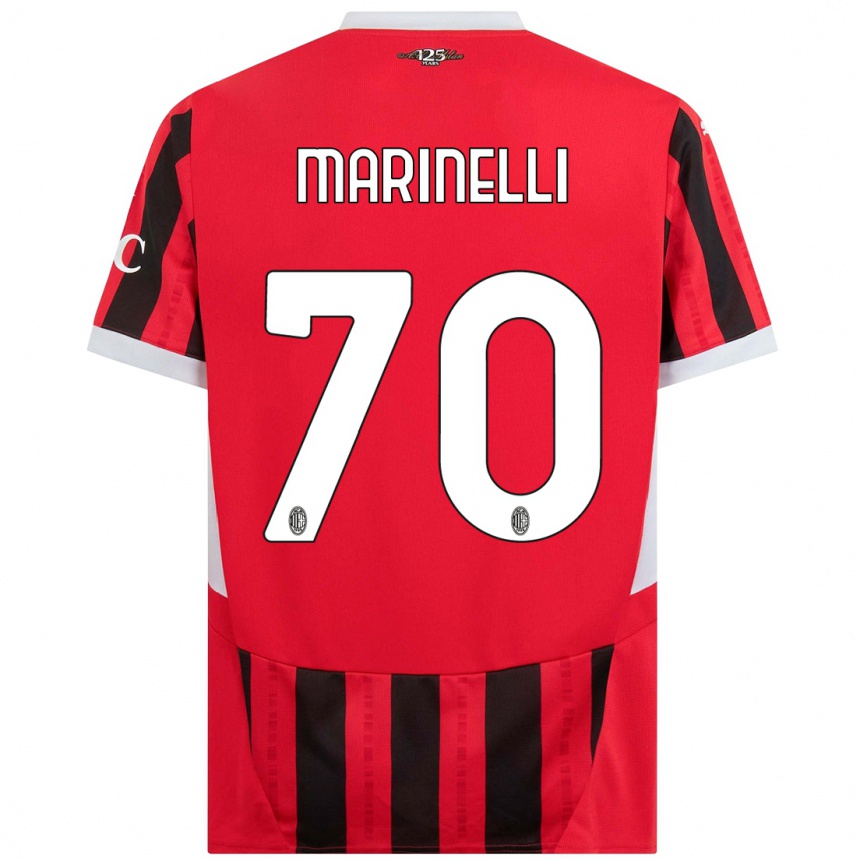 Gyermek Labdarúgás Gloria Marinelli #70 Piros Fekete Hazai Jersey 2024/25 Mez Póló Ing