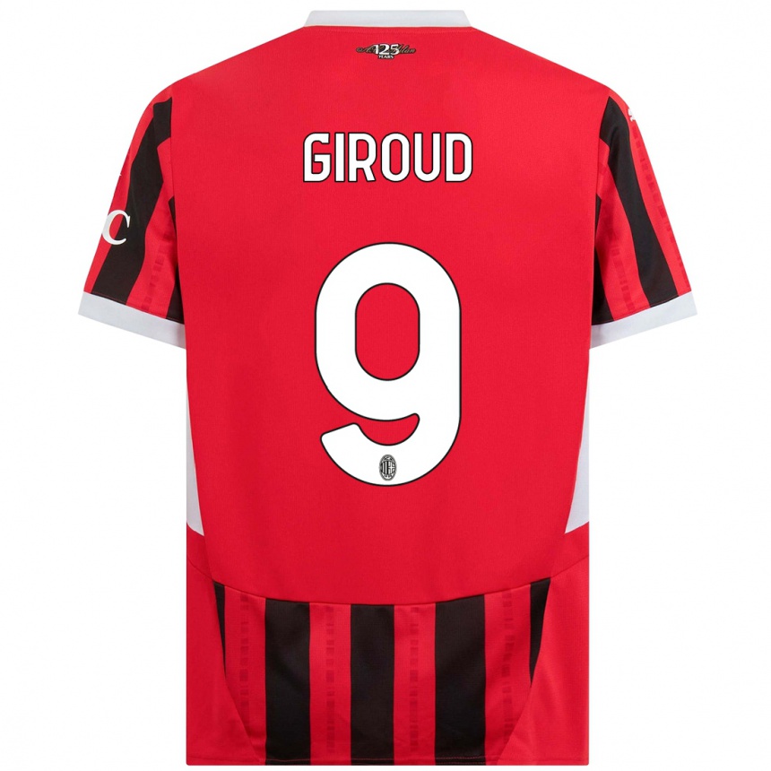 Gyermek Labdarúgás Olivier Giroud #9 Piros Fekete Hazai Jersey 2024/25 Mez Póló Ing