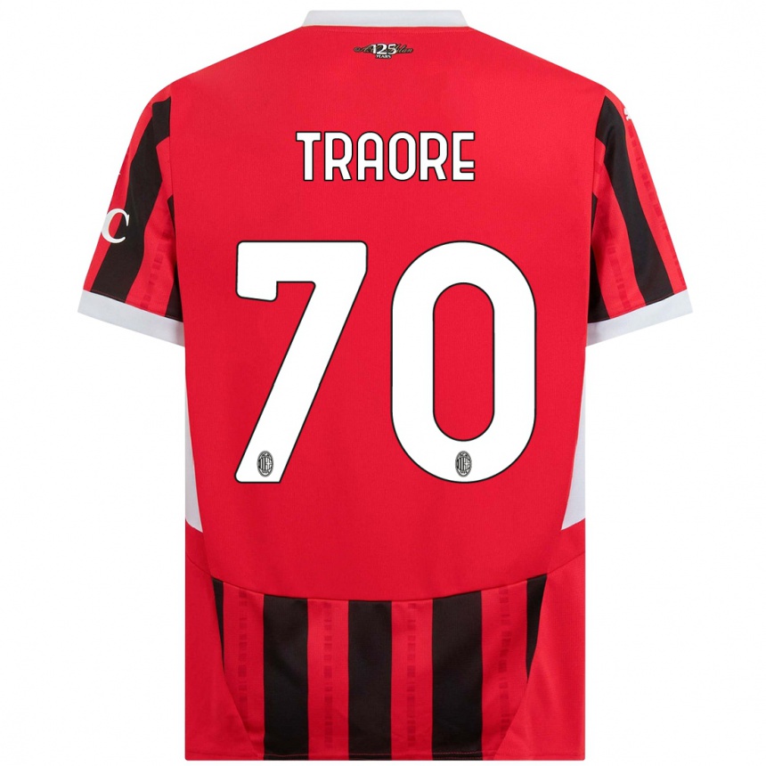 Gyermek Labdarúgás Chaka Traore #70 Piros Fekete Hazai Jersey 2024/25 Mez Póló Ing