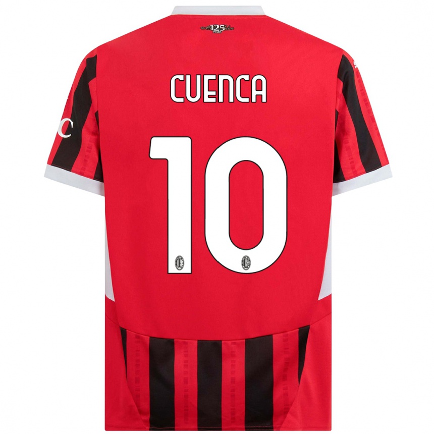 Gyermek Labdarúgás Hugo Cuenca #10 Piros Fekete Hazai Jersey 2024/25 Mez Póló Ing