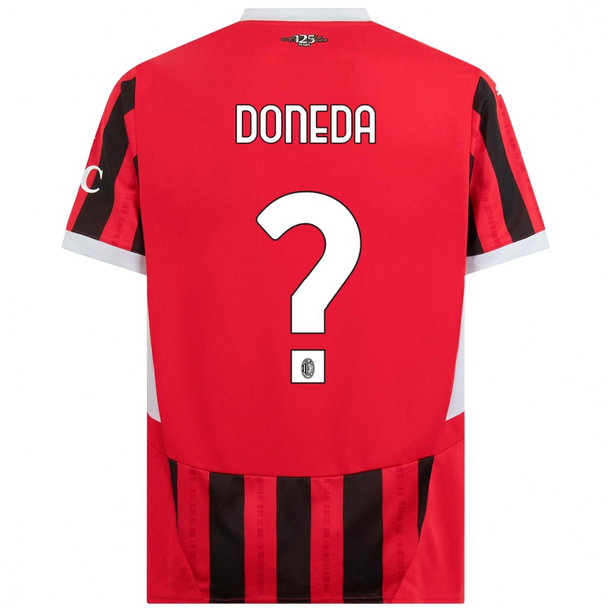 Gyermek Labdarúgás Paolo Doneda #0 Piros Fekete Hazai Jersey 2024/25 Mez Póló Ing