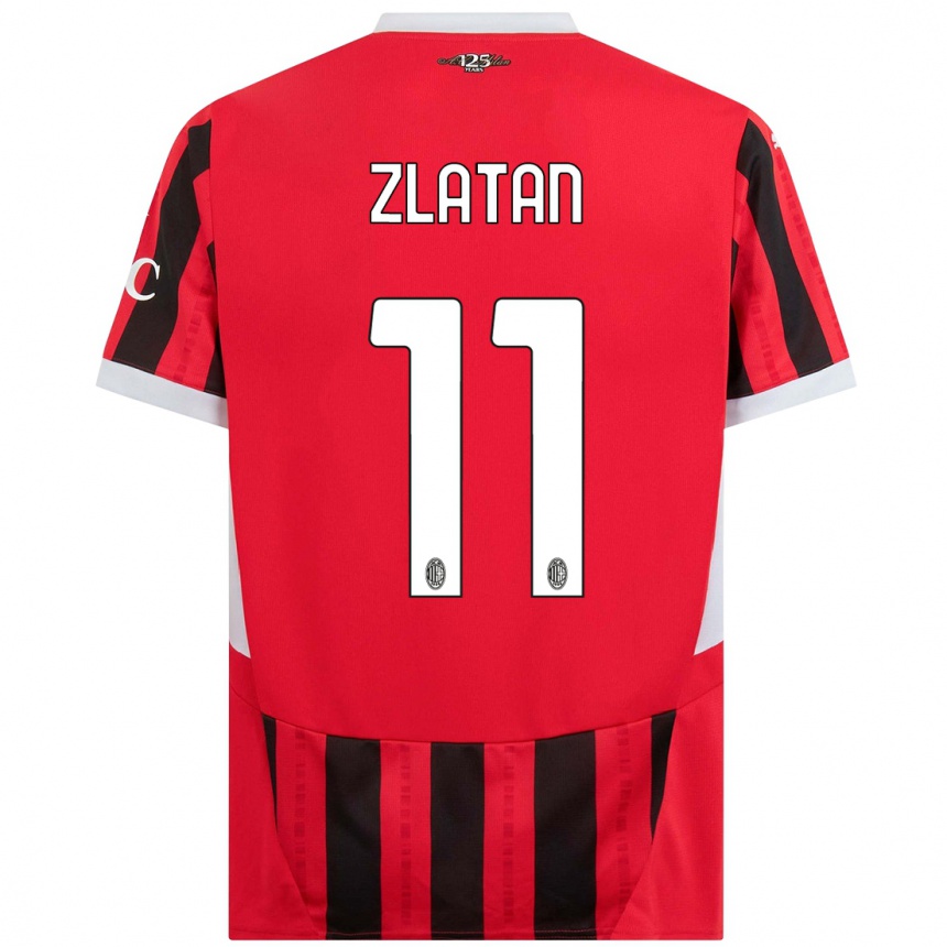 Gyermek Labdarúgás Zlatan Ibrahimovic #11 Piros Fekete Hazai Jersey 2024/25 Mez Póló Ing