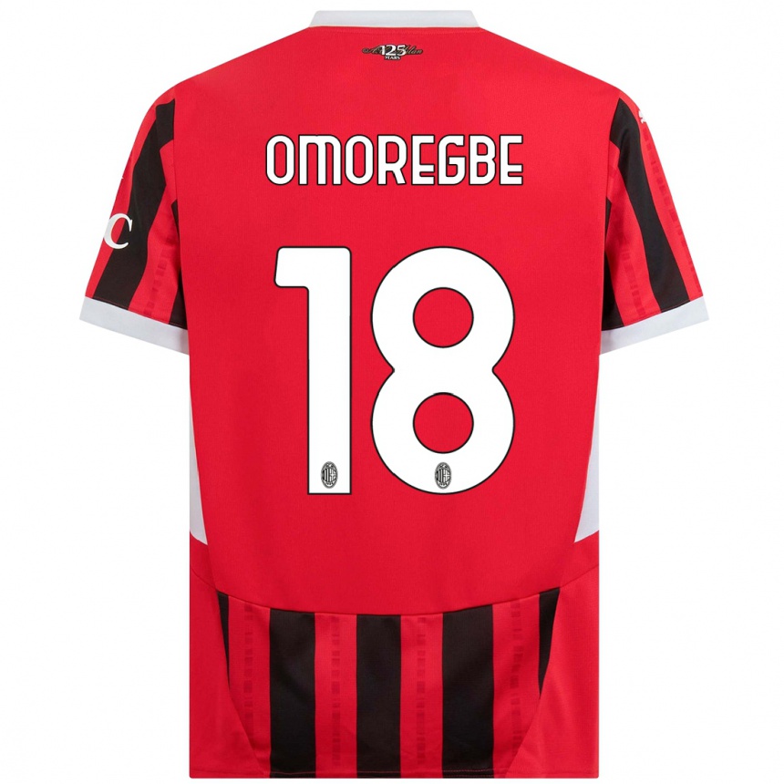 Gyermek Labdarúgás Bob Murphy Omoregbe #18 Piros Fekete Hazai Jersey 2024/25 Mez Póló Ing