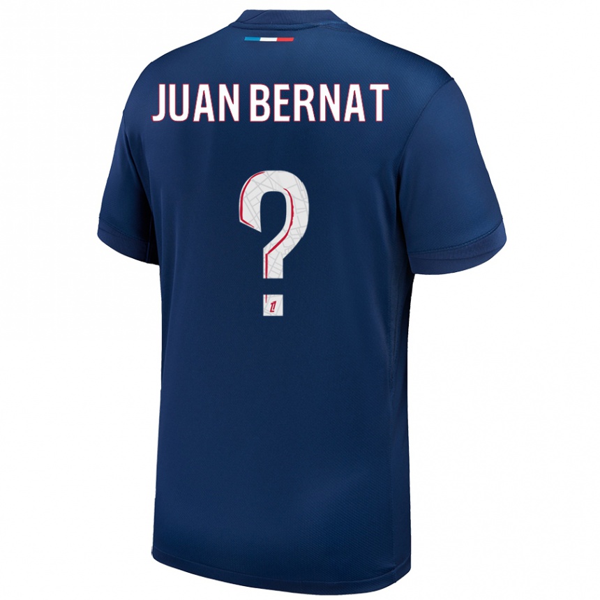 Gyermek Labdarúgás Juan Bernat #0 Sötétkék Fehér Hazai Jersey 2024/25 Mez Póló Ing