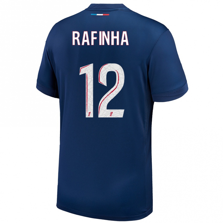 Gyermek Labdarúgás Rafinha #12 Sötétkék Fehér Hazai Jersey 2024/25 Mez Póló Ing