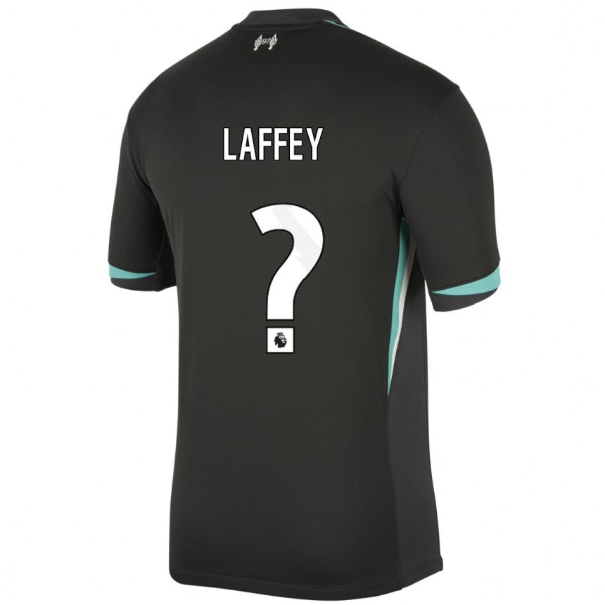 Gyermek Labdarúgás Michael Laffey #0 Fekete Antracit Fehér Idegenbeli Jersey 2024/25 Mez Póló Ing