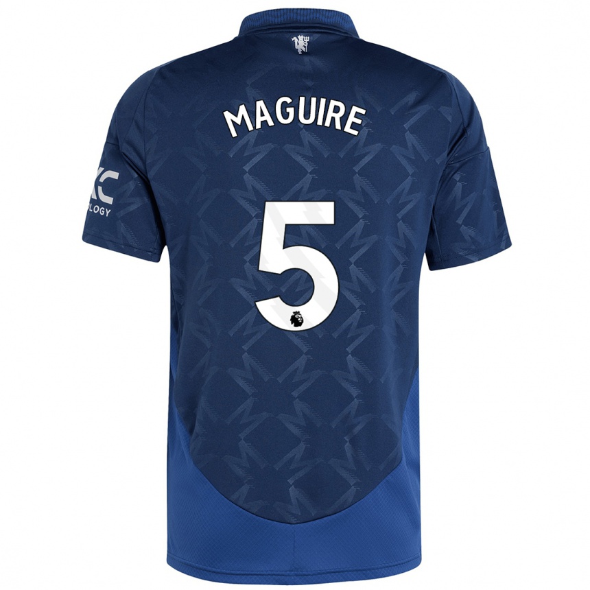 Gyermek Labdarúgás Harry Maguire #5 Indigó Idegenbeli Jersey 2024/25 Mez Póló Ing