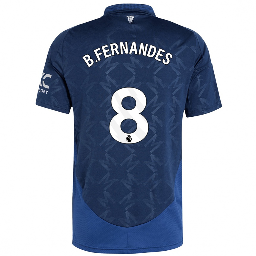 Gyermek Labdarúgás Bruno Fernandes #8 Indigó Idegenbeli Jersey 2024/25 Mez Póló Ing