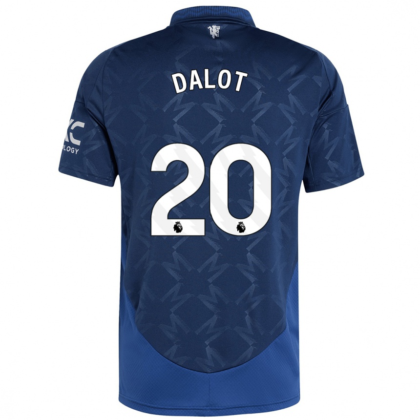 Gyermek Labdarúgás Diogo Dalot #20 Indigó Idegenbeli Jersey 2024/25 Mez Póló Ing