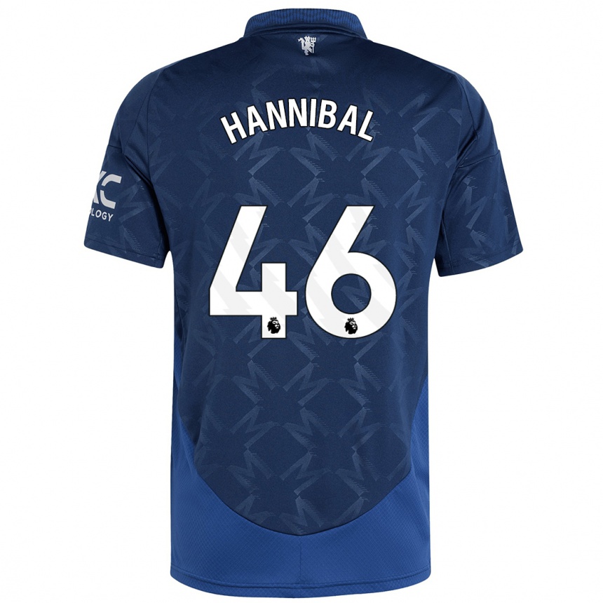 Gyermek Labdarúgás Hannibal Mejbri #46 Indigó Idegenbeli Jersey 2024/25 Mez Póló Ing