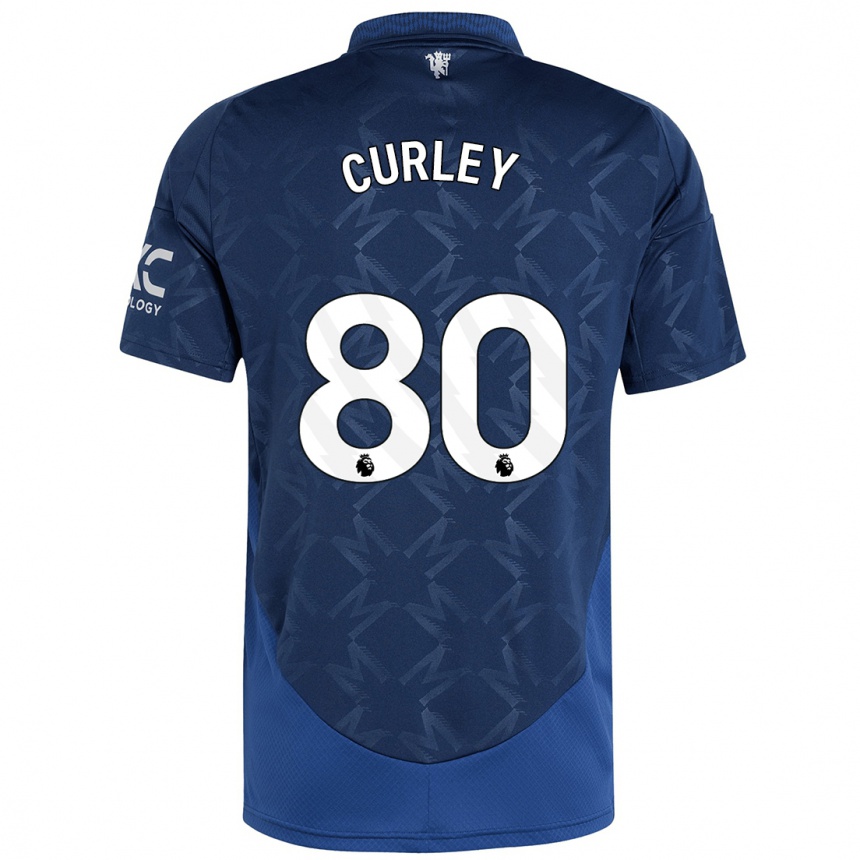 Gyermek Labdarúgás Ruben Curley #80 Indigó Idegenbeli Jersey 2024/25 Mez Póló Ing