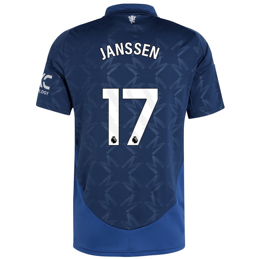 Gyermek Labdarúgás Dominique Janssen #17 Indigó Idegenbeli Jersey 2024/25 Mez Póló Ing