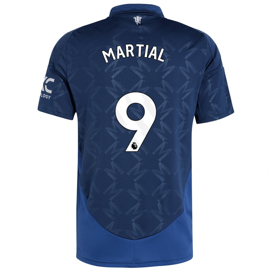 Gyermek Labdarúgás Anthony Martial #9 Indigó Idegenbeli Jersey 2024/25 Mez Póló Ing