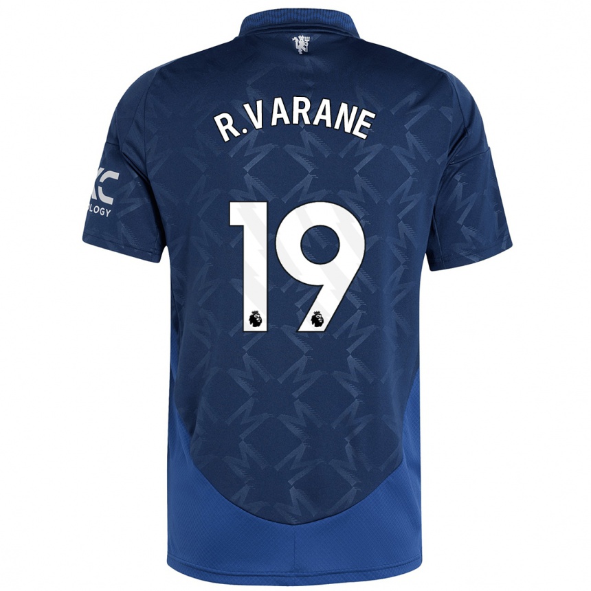 Gyermek Labdarúgás Raphael Varane #19 Indigó Idegenbeli Jersey 2024/25 Mez Póló Ing