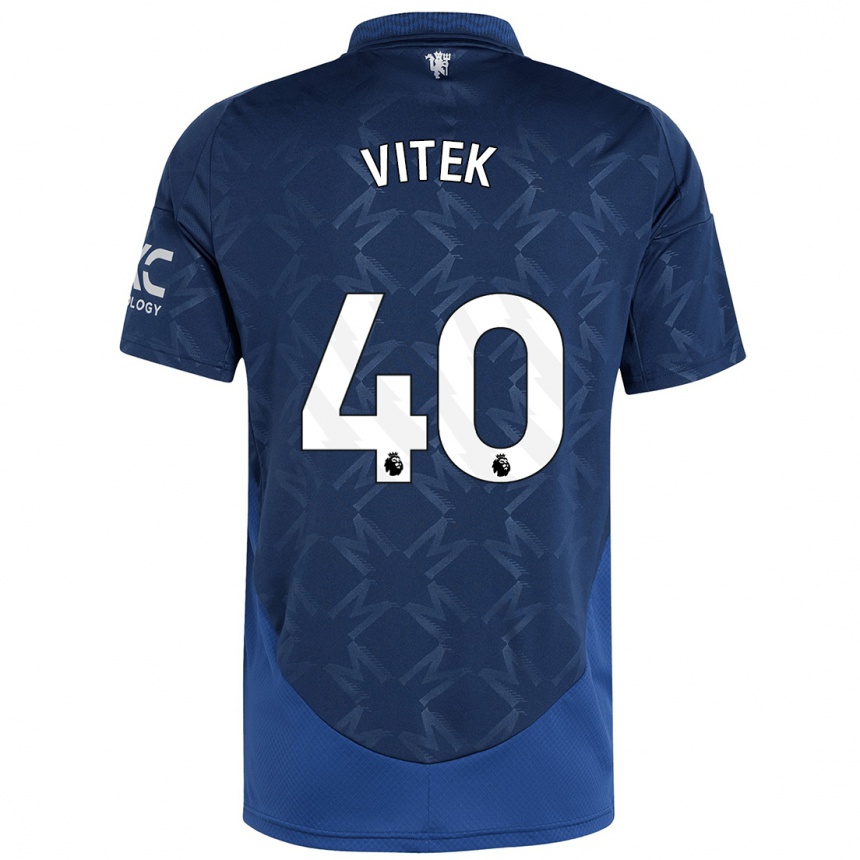 Gyermek Labdarúgás Radek Vitek #40 Indigó Idegenbeli Jersey 2024/25 Mez Póló Ing