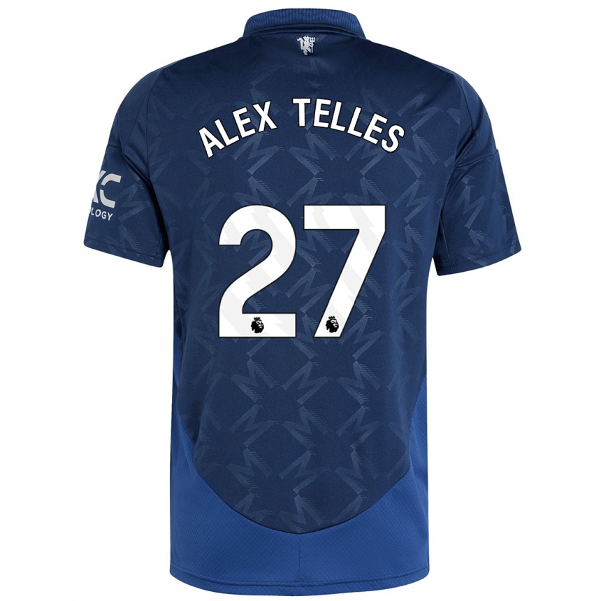 Gyermek Labdarúgás Alex Nicolao Telles #27 Indigó Idegenbeli Jersey 2024/25 Mez Póló Ing