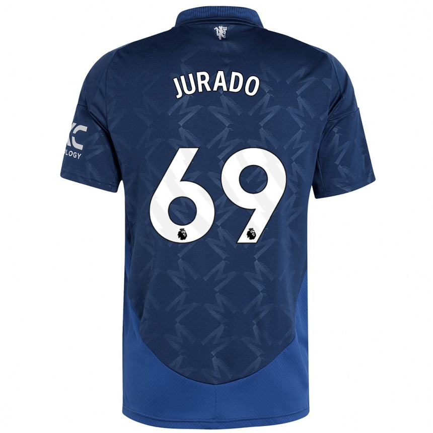 Gyermek Labdarúgás Marc Jurado #69 Indigó Idegenbeli Jersey 2024/25 Mez Póló Ing