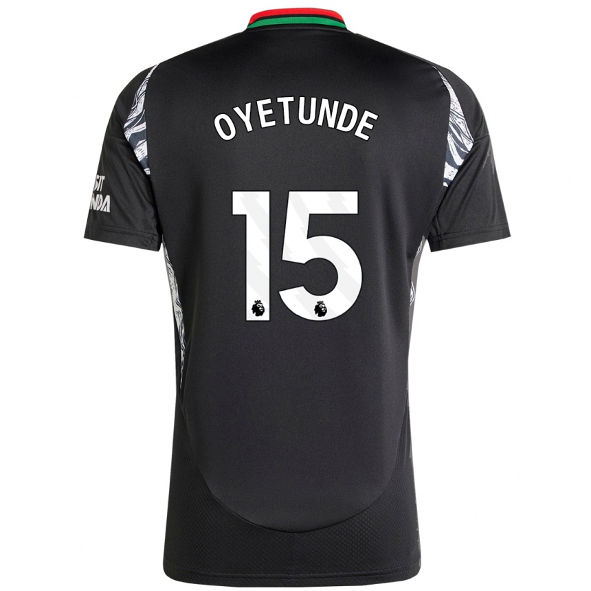 Gyermek Labdarúgás Daniel Oyetunde #15 Fekete Idegenbeli Jersey 2024/25 Mez Póló Ing