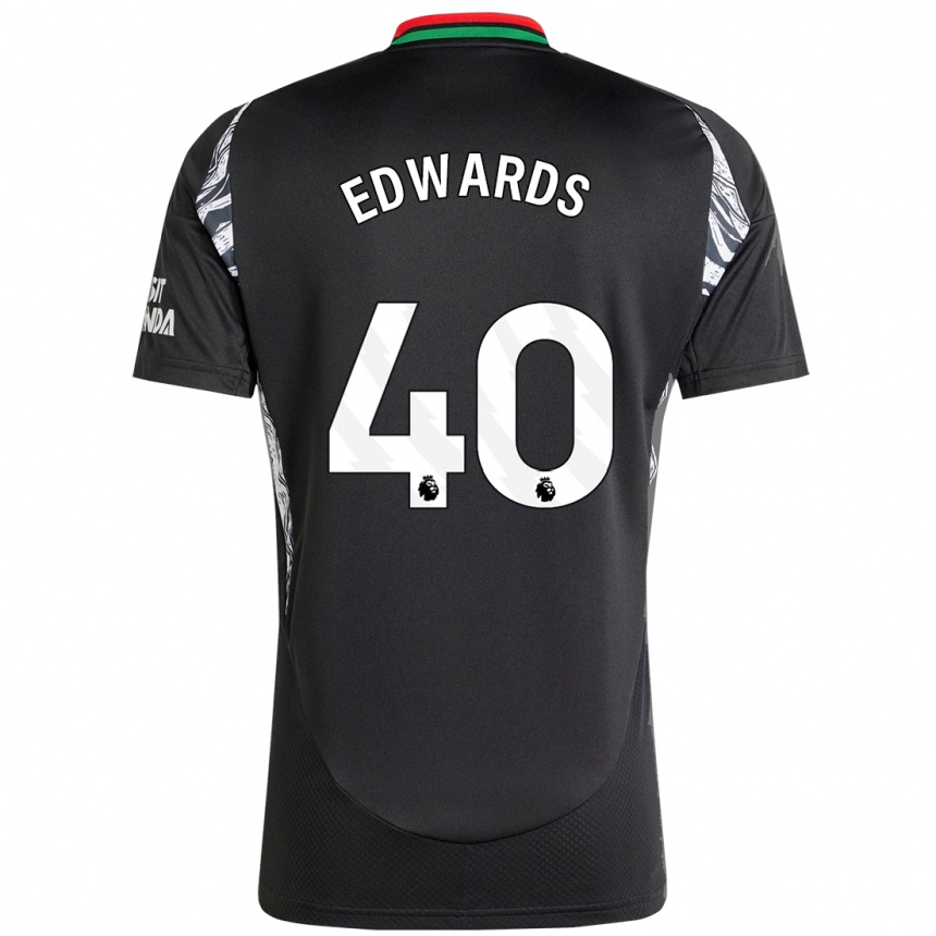 Gyermek Labdarúgás Khayon Edwards #40 Fekete Idegenbeli Jersey 2024/25 Mez Póló Ing