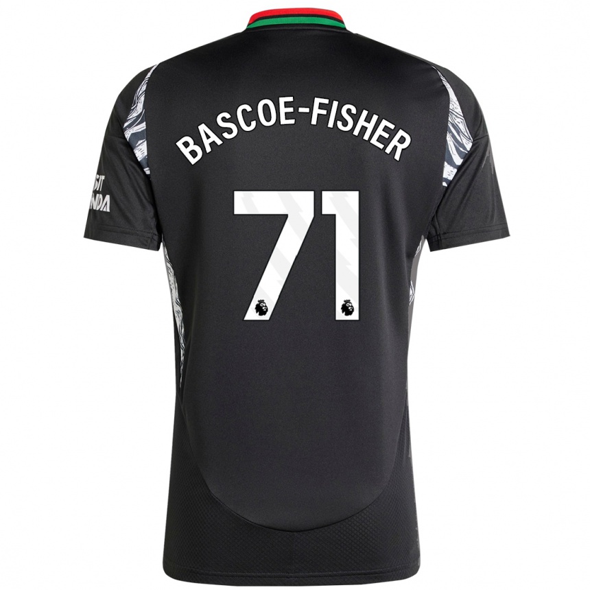 Gyermek Labdarúgás Jakai Bascoe-Fisher #71 Fekete Idegenbeli Jersey 2024/25 Mez Póló Ing