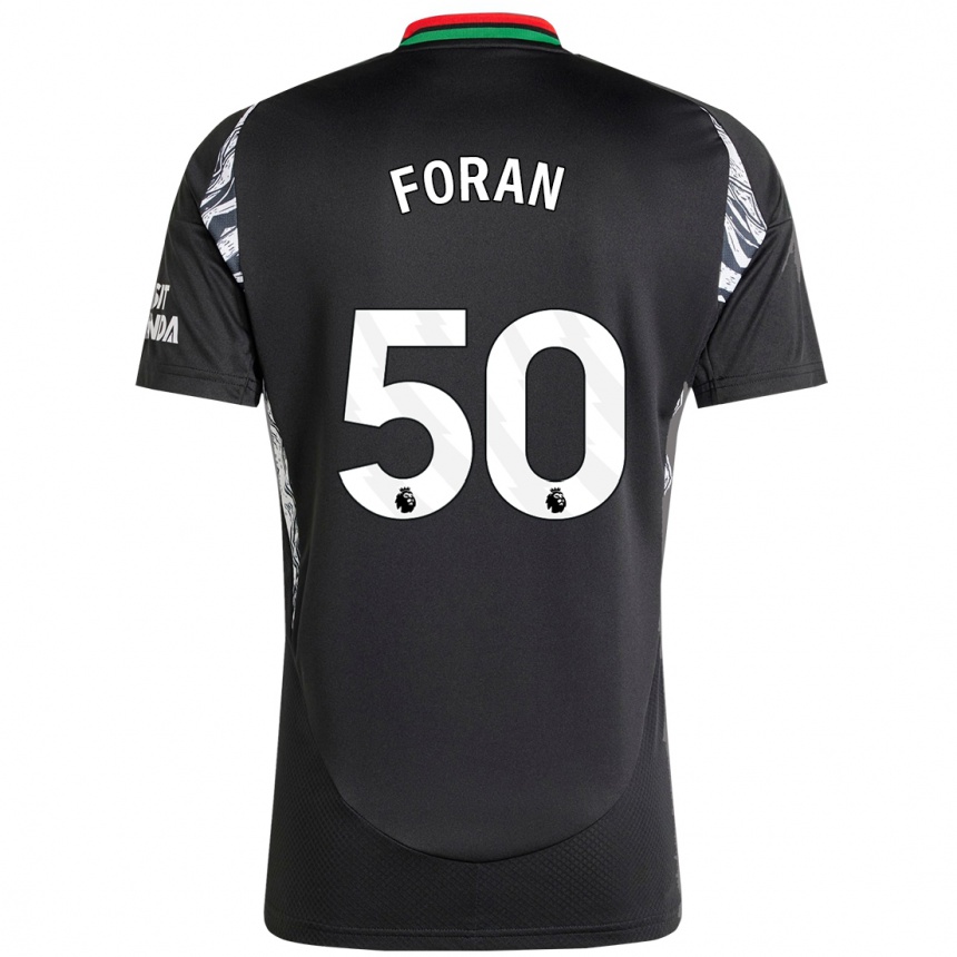 Gyermek Labdarúgás Taylor Foran #50 Fekete Idegenbeli Jersey 2024/25 Mez Póló Ing