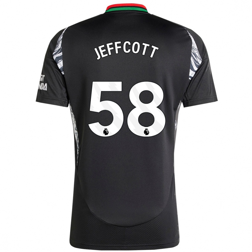 Gyermek Labdarúgás Henry Jeffcott #58 Fekete Idegenbeli Jersey 2024/25 Mez Póló Ing