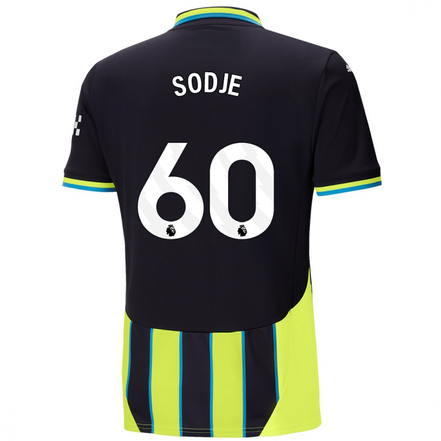 Gyermek Labdarúgás Tai Sodje #60 Kék Sárga Idegenbeli Jersey 2024/25 Mez Póló Ing