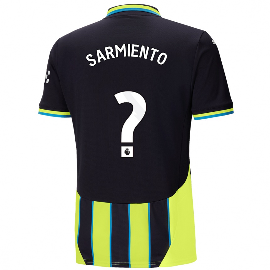 Gyermek Labdarúgás Darío Sarmiento #0 Kék Sárga Idegenbeli Jersey 2024/25 Mez Póló Ing