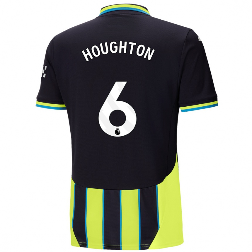 Gyermek Labdarúgás Steph Houghton #6 Kék Sárga Idegenbeli Jersey 2024/25 Mez Póló Ing