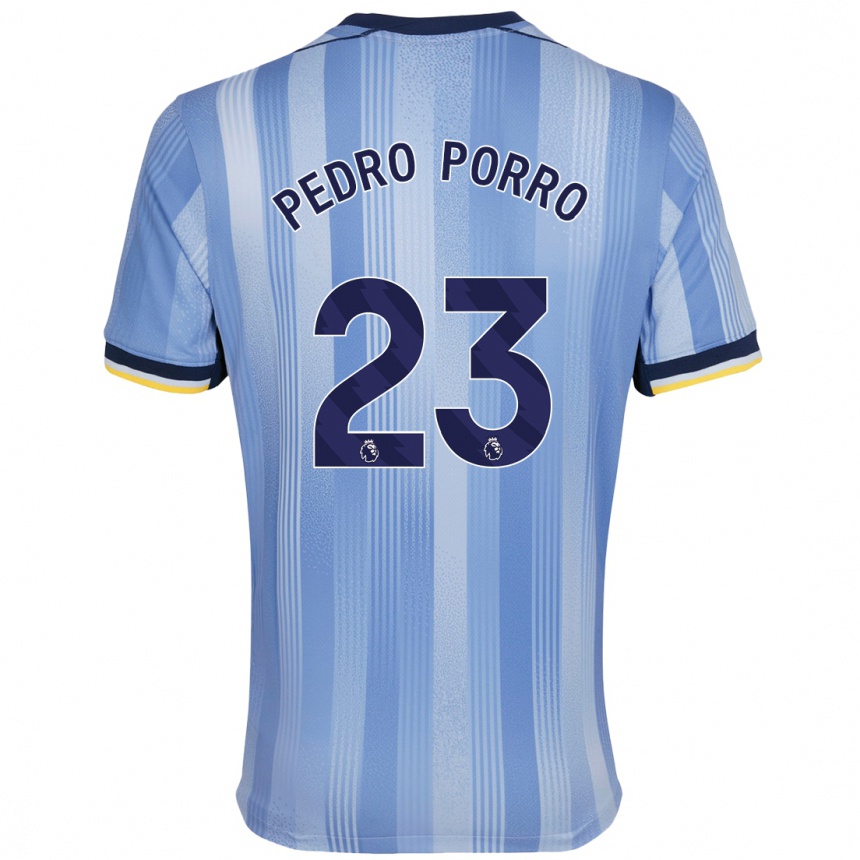 Gyermek Labdarúgás Pedro Porro #23 Világoskék Idegenbeli Jersey 2024/25 Mez Póló Ing