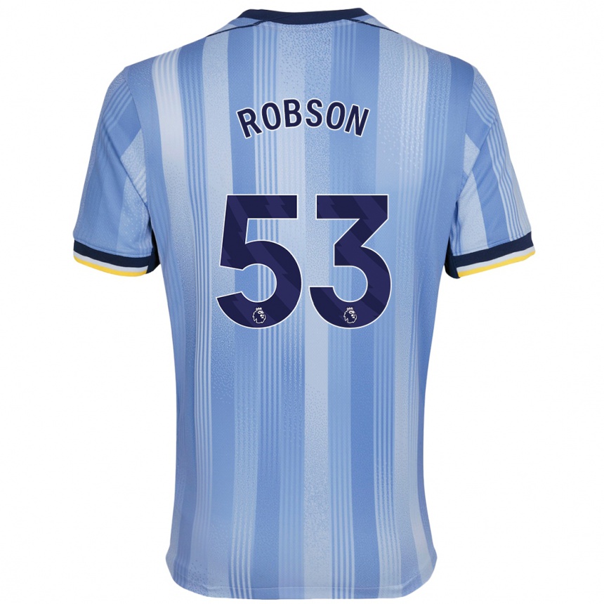 Gyermek Labdarúgás Max Robson #53 Világoskék Idegenbeli Jersey 2024/25 Mez Póló Ing