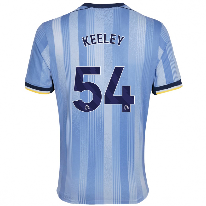 Gyermek Labdarúgás Josh Keeley #54 Világoskék Idegenbeli Jersey 2024/25 Mez Póló Ing