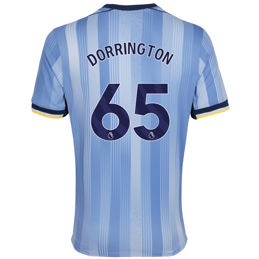 Gyermek Labdarúgás Alfie Dorrington #65 Világoskék Idegenbeli Jersey 2024/25 Mez Póló Ing