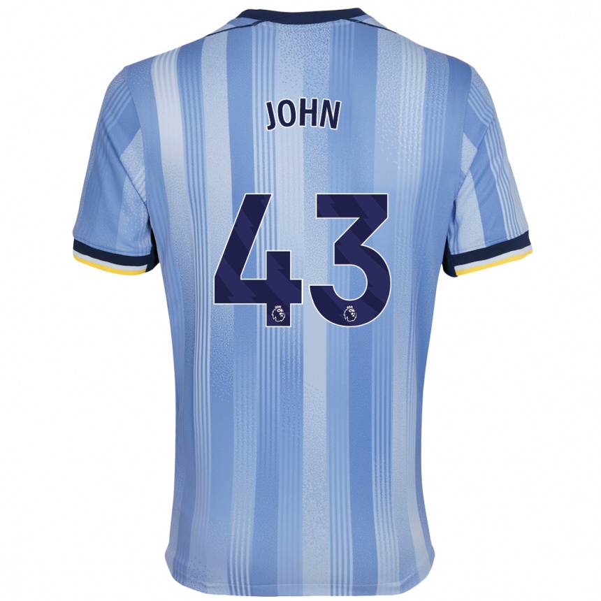 Gyermek Labdarúgás Nile John #43 Világoskék Idegenbeli Jersey 2024/25 Mez Póló Ing