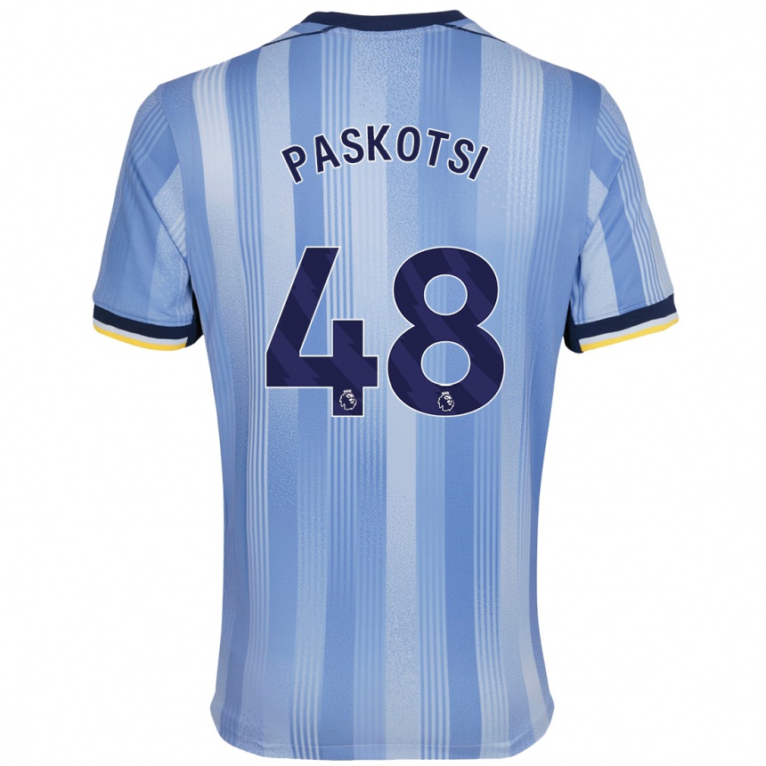 Gyermek Labdarúgás Maksim Paskotsi #48 Világoskék Idegenbeli Jersey 2024/25 Mez Póló Ing