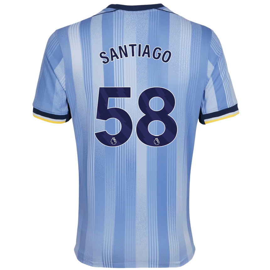 Gyermek Labdarúgás Yago Santiago #58 Világoskék Idegenbeli Jersey 2024/25 Mez Póló Ing