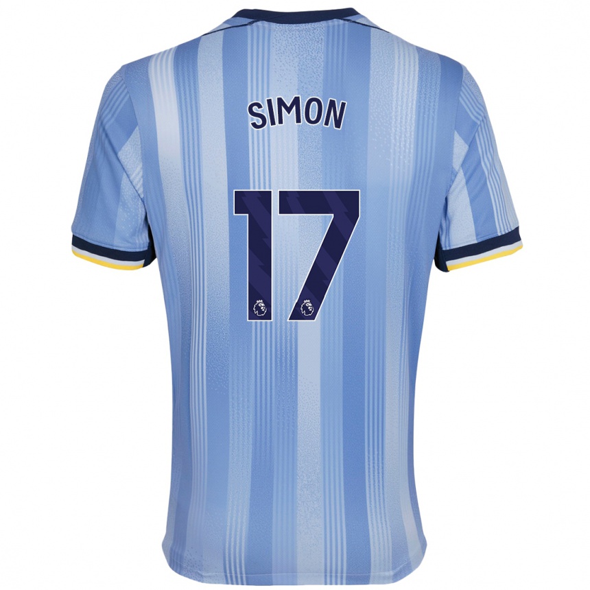 Gyermek Labdarúgás Kyah Simon #17 Világoskék Idegenbeli Jersey 2024/25 Mez Póló Ing