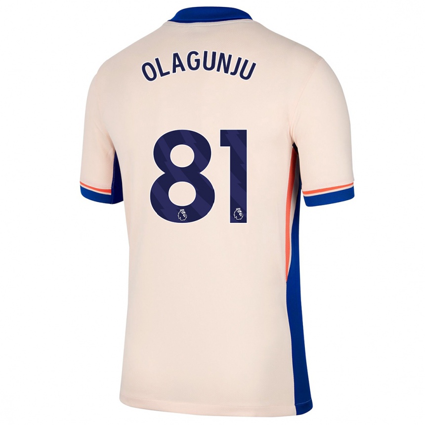 Gyermek Labdarúgás Saheed Olagunju #81 Világos Bézs Idegenbeli Jersey 2024/25 Mez Póló Ing