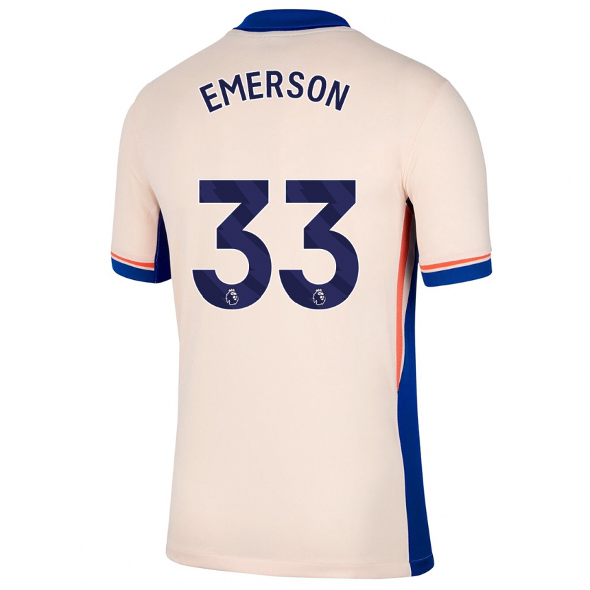 Gyermek Labdarúgás Emerson #33 Világos Bézs Idegenbeli Jersey 2024/25 Mez Póló Ing