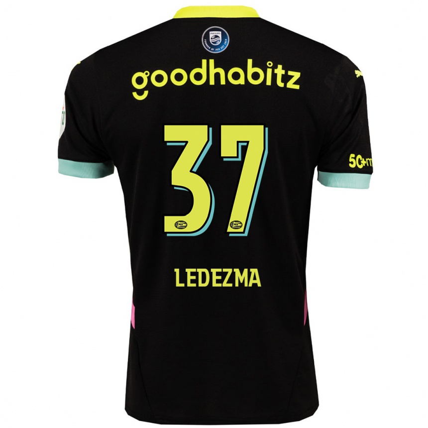 Gyermek Labdarúgás Richard Ledezma #37 Fekete Sárga Idegenbeli Jersey 2024/25 Mez Póló Ing