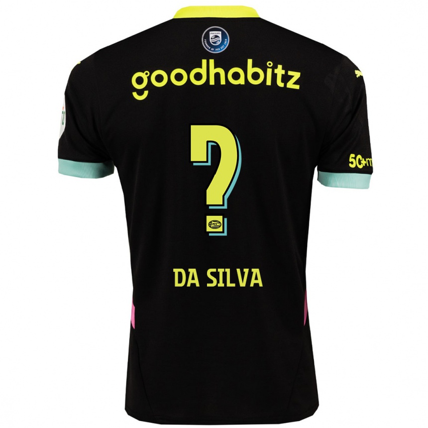 Gyermek Labdarúgás Aston Da Silva #0 Fekete Sárga Idegenbeli Jersey 2024/25 Mez Póló Ing