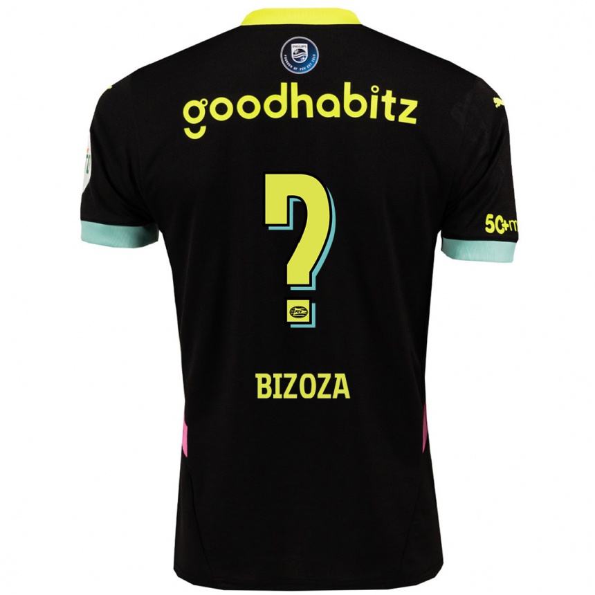 Gyermek Labdarúgás Kevin Bizoza #0 Fekete Sárga Idegenbeli Jersey 2024/25 Mez Póló Ing