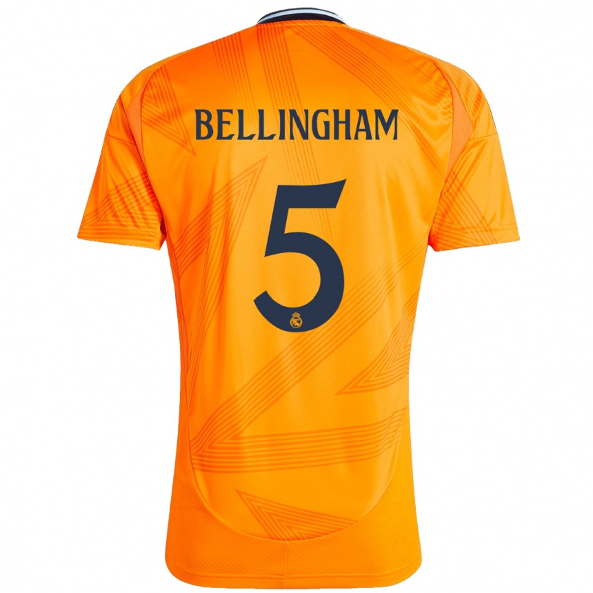 Gyermek Labdarúgás Jude Bellingham #5 Narancs Idegenbeli Jersey 2024/25 Mez Póló Ing