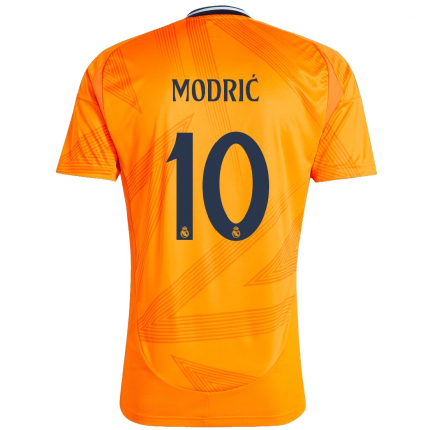 Gyermek Labdarúgás Luka Modric #10 Narancs Idegenbeli Jersey 2024/25 Mez Póló Ing