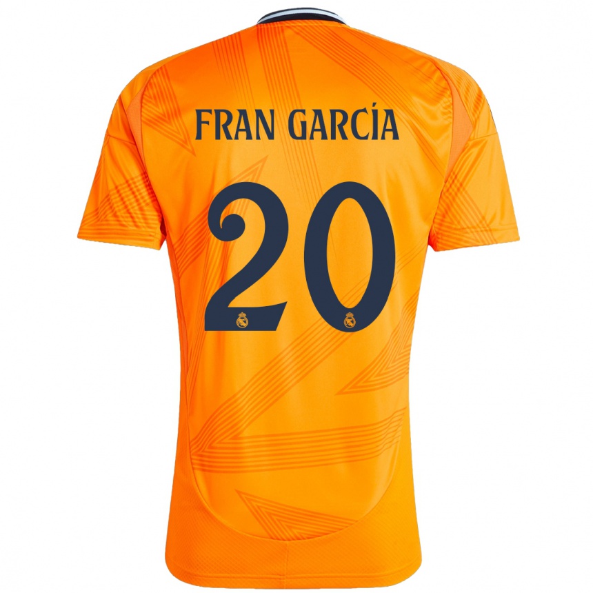 Gyermek Labdarúgás Fran García #20 Narancs Idegenbeli Jersey 2024/25 Mez Póló Ing