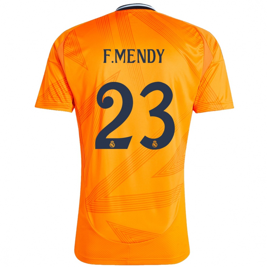 Gyermek Labdarúgás Ferland Mendy #23 Narancs Idegenbeli Jersey 2024/25 Mez Póló Ing