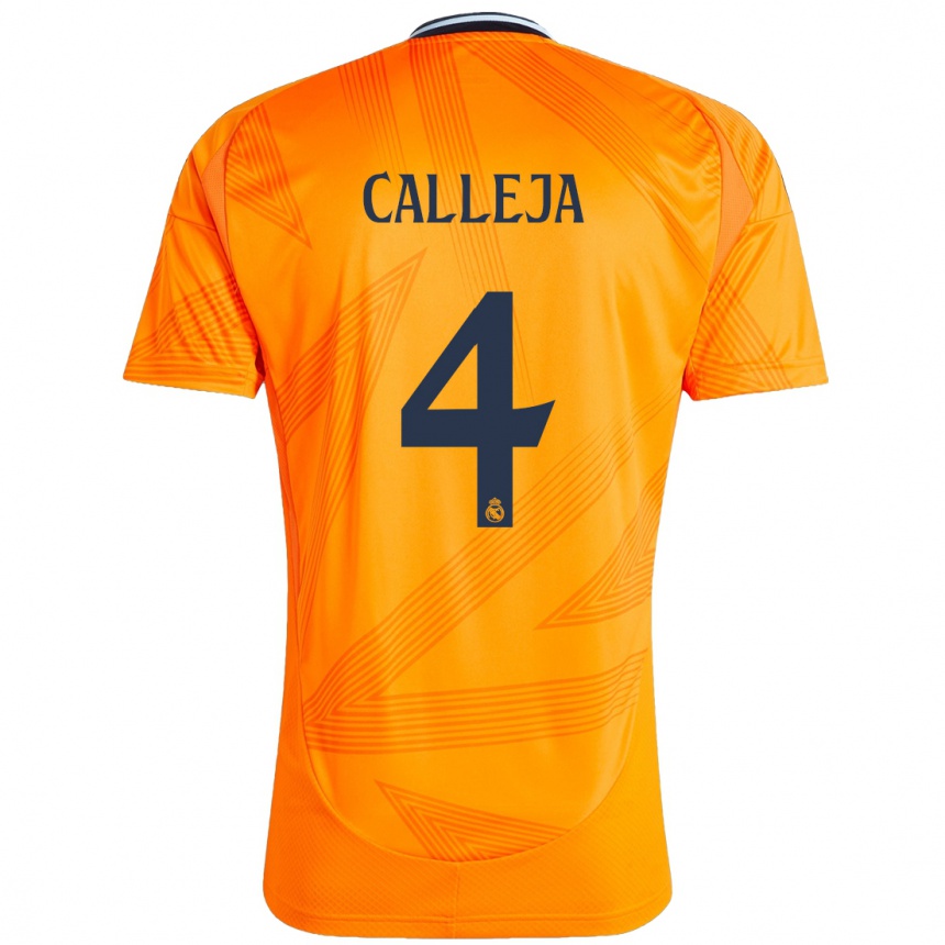 Gyermek Labdarúgás Jaime Calleja #4 Narancs Idegenbeli Jersey 2024/25 Mez Póló Ing