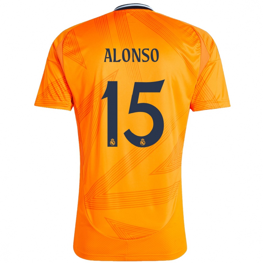 Gyermek Labdarúgás Borja Alonso #15 Narancs Idegenbeli Jersey 2024/25 Mez Póló Ing