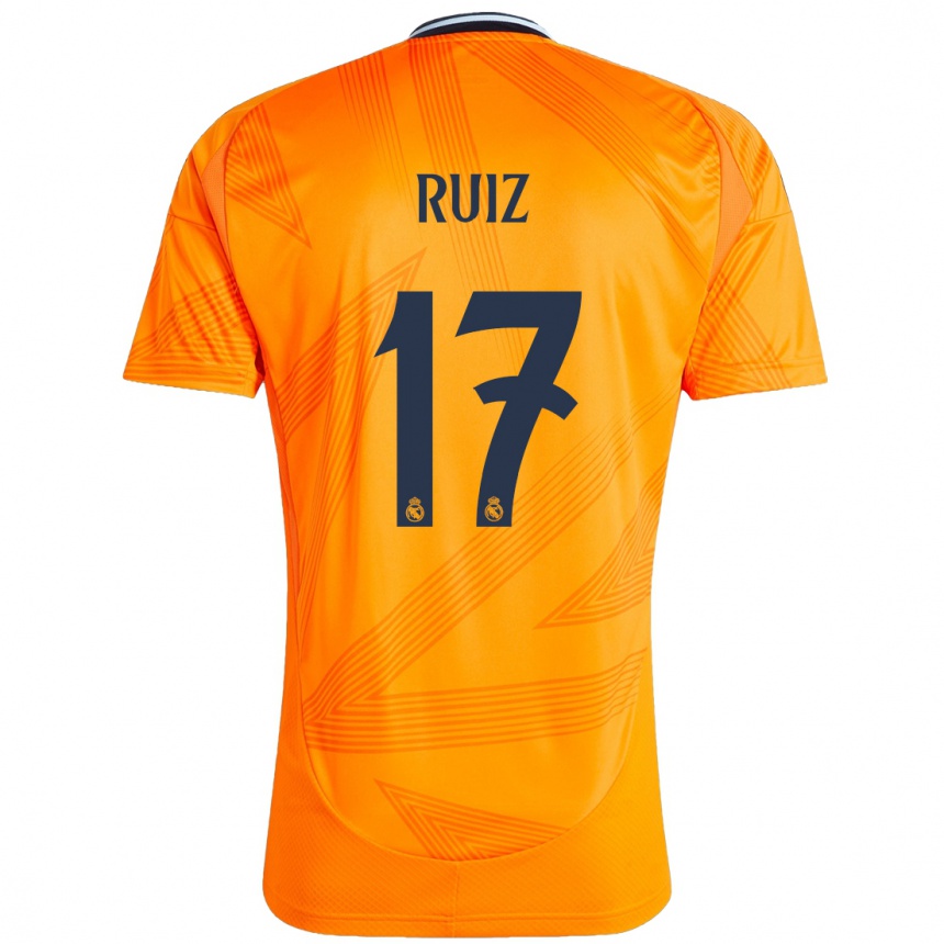 Gyermek Labdarúgás David Ruiz #17 Narancs Idegenbeli Jersey 2024/25 Mez Póló Ing