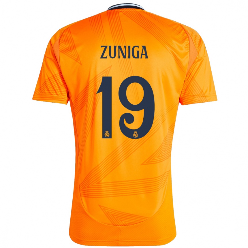 Gyermek Labdarúgás Loren Zúñiga #19 Narancs Idegenbeli Jersey 2024/25 Mez Póló Ing